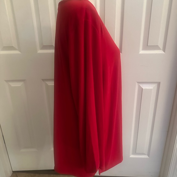 Dennis Basso Red Women Round Neck Knit Top - Picture 3 of 5